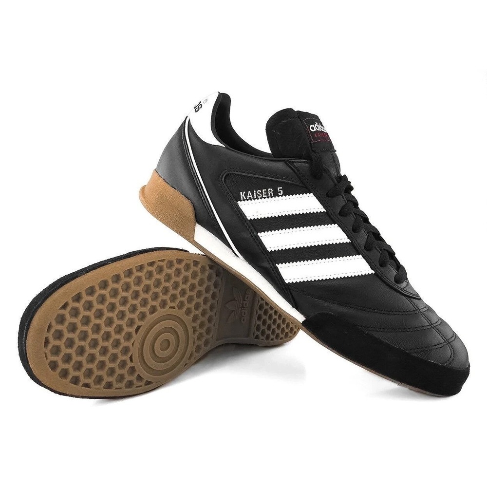 adidas Kaiser Five Goal Mens Size 6.5 Sneakers Retro Indoor Black Gum Sole Shoes